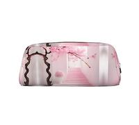 vacsAX Estuche para lápices con diseño de flor de cerezo rosa, bolsa de monedas, bolsa de cosméticos, organizador de papelería de oficina, bolsa portátil para lápices