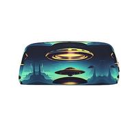 vacsAX Estuche para lápices con diseño de naves espaciales, bolsa para monedas, bolsa de cosméticos, organizador de papelería de oficina, bolsa portátil para lápices