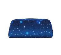 vacsAX Estuche para lápices con patrón de estrellas azules, bolsa de monedas, bolsa de cosméticos, organizador de papelería de oficina, bolsa portátil para lápices