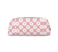 vacsAX Estuche para lápices con textura de crisantemo blanco, estuche para lápices, monedero, bolsa de cosméticos, organizador de papelería de oficina, bolsa portátil para lápices