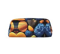 vacsAX Estuche para lápices de guijarros amarillos, bolsa de monedas, bolsa de cosméticos, organizador de papelería de oficina, bolsa portátil para lápices