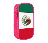 vacsAX Estuche para lápices de la bandera de México, bonito estuche para lápices de gran capacidad, impermeable y duradero, para suministros de estudiantes, Pink, Talla única, Organizador de bolsas