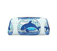 vacsAX Estuche para lápices de natación de ballena pequeña, bolsa de monedas, bolsa de cosméticos, organizador de papelería de oficina, bolsa portátil para lápices