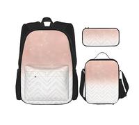 vacsAX Helm of awe - Mochila impermeable ligera (juego de 3 piezas) con bolsa de almuerzo, estuche para lápices para oficina y escuela, Bonito patrón brillante, Talla única
