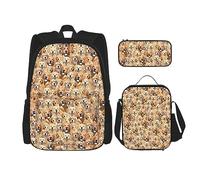 vacsAX Mochila ligera impermeable con diseño de perro maltés (3 piezas) con bolsa de almuerzo, estuche para lápices para oficina o escuela, Perros Labrador Retriever, Talla única
