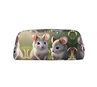 vacsAX Mouse in Love - Estuche para lápices, monedero, bolsa de cosméticos, organizador de papelería de oficina, bolsa portátil para lápices