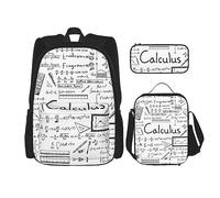 vacsAX Oriental Peacock on Flower Tree Mochila impermeable ligera (juego de 3 piezas) con bolsa de almuerzo, estuche para lápices para oficina escuela, Matemáticas Geometría Cálculo Geek, Talla única