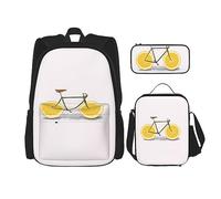 vacsAX Oriental Peacock on Flower Tree Mochila impermeable ligera (juego de 3 piezas) con bolsa de almuerzo, estuche para lápices para oficina escuela, Bicicleta Naranja, Talla única