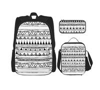 vacsAX Oriental Peacock on Flower Tree Mochila impermeable ligera (juego de 3 piezas) con bolsa de almuerzo, estuche para lápices para oficina escuela, Patrones nativos americanos, Talla única