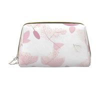 vacsAX Pequeña bolsa de maquillaje de cuero elegante bolsa de maquillaje con - perfecto para maquillaje, artículos de tocador y pinceles pintado a mano patrón de línea floral, Patrón de línea floral