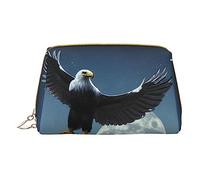 vacsAX Pequeña bolsa de maquillaje de cuero elegante bolsa de maquillaje con - perfecto para maquillaje, artículos de tocador y pinceles Eagle under the stars, Águila bajo las estrellas, Talla única