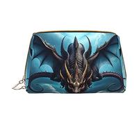 vacsAX Pequeña bolsa de maquillaje de cuero elegante bolsa de maquillaje con - perfecto para maquillaje, artículos de tocador y brochas Flying Dragon, Dragon volador, Talla única