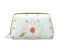 vacsAX Pequeña bolsa de maquillaje de cuero elegante bolsa de maquillaje con - perfecto para maquillaje, artículos de tocador y pinceles Camellia en flor, Camelia en flor, Talla única