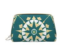 vacsAX Pequeña bolsa de maquillaje de cuero elegante bolsa de maquillaje con - perfecto para maquillaje, artículos de tocador y pinceles estilo exótico floral, Estilo exótico floral, Talla única