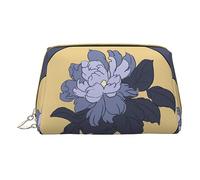 vacsAX Pequeña bolsa de maquillaje de cuero elegante bolsa de maquillaje con - perfecto para maquillaje, artículos de tocador y pinceles de dibujos animados flor de peonía, Flor de peonía de dibujos