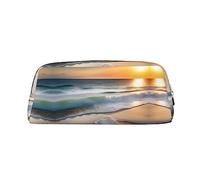 vacsAX Sunset over the waves Estuche para lápices, bolsa para monedas, bolsa de cosméticos, organizador de papelería de oficina, bolsa portátil para lápices
