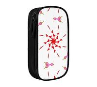 vacsAX The Budding and Turning Flower - Estuche para lápices de lona con cremallera, doble capa, gran capacidad, caja organizadora, Black, Talla única, Organizador de bolsas