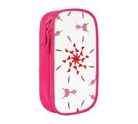 vacsAX The Budding and Turning Flower - Estuche para lápices de lona con cremallera, doble capa, gran capacidad, caja organizadora, Pink, Talla única, Organizador de bolsas