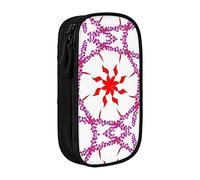 vacsAX Turning The Octagonal Flower - Estuche de lona para lápices con cremallera, doble capa, gran capacidad, caja organizadora, Black, Talla única, Organizador de bolsas