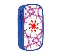 vacsAX Turning The Octagonal Flower - Estuche de lona para lápices con cremallera, doble capa, gran capacidad, caja organizadora, Blue, Talla única, Organizador de bolsas