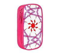vacsAX Turning The Octagonal Flower - Estuche de lona para lápices con cremallera, doble capa, gran capacidad, caja organizadora, Pink, Talla única, Organizador de bolsas