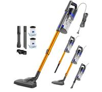 VACTechPro 60KPa/680W/7M Aspiradora, Aspiradora con Cable con 800ML Cubo de Basura, Aspirador con Diseño Ergonómico del Mango, Aspirador con Cable para Suelos Duros, Aspirador Vertical, Naranja