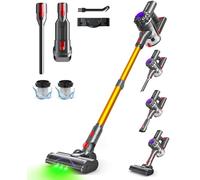 VACTechPro V15 Aspiradora sin Cable,35kPa Aspirador de Mano,6 en 1 Inalámbrica con 35minutos de autonomía y batería extraíble,Aspirador Escoba Ideal para Pelo de Mascota/Alfombra/Suelo Duro&Oro