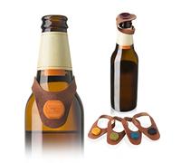 Vacuvin 18880606 Marcador Y Tapón para Botellín De Cerveza, Cuero