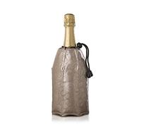 Vacu Vin 38855626-Enfriador rápido, Estampado Color Platino Enfriador para Botellas de Cava, plástico y Gel, Plateado, cm