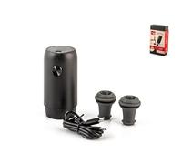 Vacu Vin Ahorro de vino eléctrico, con 2 tapones, tapón de vacío recargable, ideal para conservar hasta 40 botellas, perfecto para el hogar, la cocina y cualquier ocasión, incluye caja de regalo