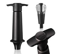 Vacu Vin Ahorro de vino y servidor, color negro, 1 bomba, 1 tapón, vertedor, mantiene el vino fresco hasta una semana con sello hermético, bomba de vacío con tapón para botella de vino y vertedor