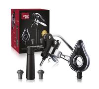 Vacu Vin Air Deluxe Juego de Accesorios para Vino, Plástico Acero Inoxidable 18/8, Negro