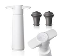 Vacu Vin Bomba de Vacío para Vino - Color Blanco - 1 Bomba y 2 Tapones - Conserva el Vino Fresco Hasta 10 Días