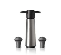 Vacu Vin Bomba de Vacío para Vino en Acero Inoxidable - Tapon Vino Vacio con 2 Tapones - Mantiene el Vino Fresco Hasta 10 Días - Reutilizable