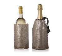 Vacu Vin Set de Enfriador de Champagne - Funda Reutilizable en Color Platino para Botellas de Champagne y Cava Estándar
