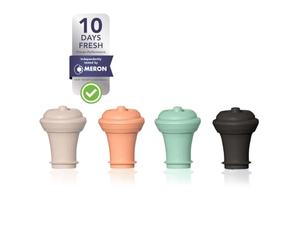 Vacu Vin Tapones al Vacío Reutilizables - Set de 4 - Sello Hermético para Conservar el Vino Hasta 10 Días - Compatibles con la Bomba Wine Saver - Aptos para Lavavajillas