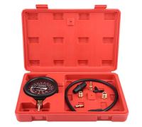 Vacuómetro Manómetro Comprobador de Presión, Comprobador de Compresión del Motor, Kit de Medición de La Presión del Aceite del Motor, Tablero con Manguito de Goma Antirrayas Cobre + Caucho