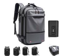 Vacuum Backpack Travel, 60L Expandable Backpack With Vacuum System, Men's Multifunction Carry On Travel Backpack (Color : Grey+Electric Vacuum)