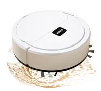 Vacuum Robot Cleaner - 6.3in Flat Body Smart Mop, White Automatic Floor Cleaner, USB Charging, Quiet Precision | Compact Robotic Vacuum for Home Office Kitchen Living Room Daily Cleaning Convenience