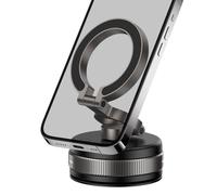 Vacuum Suction Magnetic Holder - Vacuum Magnetic Phone Holder | Portable Vehicle Cellphone Mount | 360 Degree Adjustable Car Phone Mount with Strong Magnet for All Smartphones & Vehicle Models