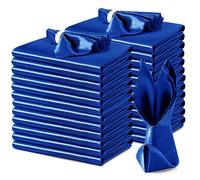 VACVELT Servilletas de satén azul real, paquete de 24, 17 x 17 pulgadas, elegantes servilletas festoneadas para bodas, banquetes y fiestas