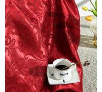 VACVELT The Yard - Tela de satén jacquard damasco, 60 pulgadas de ancho, tela de satén rojo brillante, tela de brocado sedoso para vestidos de novia, decoraciones de boda, manualidades, costura