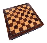 Vada Burl Wood Inlaid Chess Cabinet with Drawer - 13 Inch Set - Board Only, No Pieces by Best Chess Set
