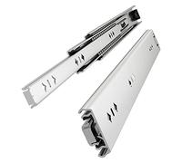 VADANIA 400mm Correderas para cajones de alta resistencia sin bloqueo #A53, 53mm de ancho, carga 120kg, extensión completa de tres secciones, rodamientos de bolas, montaje lateral, 1 par