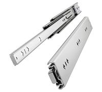 VADANIA 400mm Guías para cajones con cierre suave y alta resistencia #K53, capacidad de carga de hasta 120kg, extensión completa de tres secciones, rodamientos de bolas, montaje lateral, 1 par