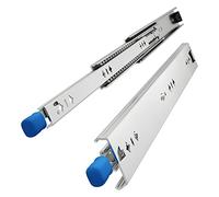 VADANIA 600 mm Guías para cajones de alta resistencia con cerradura #D53, 53 mm de ancho, capacidad de carga de hasta 100 kg, extensión total de 3 voltios, montaje lateral, 1 par