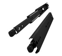 VADANIA 700 mm Guías para cajones de alta resistencia con cerradura #VD2053, 53 mm de ancho, carga 90 kg, recubrimiento negro, extensión total de 3 secciones, montaje lateral, 1 par.