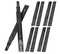VADANIA Guías para cajónes 400 mm Push-to-Open #F45, montaje lateral | Capacidad de carga de hasta 45 kg, extensión completa de 3 piezas, para cajones sin tirador, 5 pares