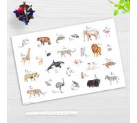 Vade de escritorio para niños - "Animal ABC" - Vinilo premium (sin BPA) - 60 x 40 cm - Fabricado en Alemania