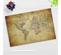 Vade de escritorio para niños y adultos - Mapa del mundo antiguo vintage - de vinilo de primera calidad (plástico) - 60 x 40 cm - Alfombrilla antideslizante - Fabricado en Alemania